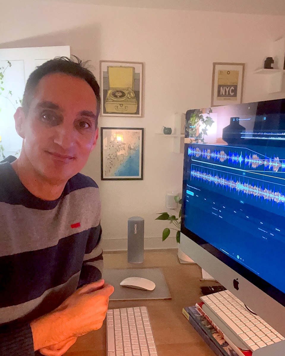 Ben at his desk with a mix open on screen